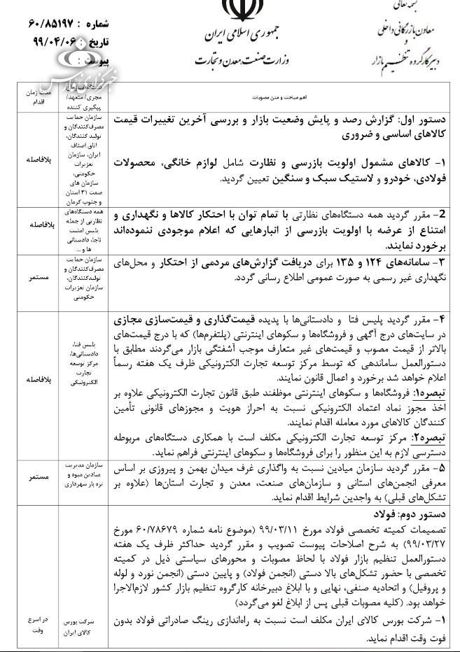 تنظیم بازار فولاد